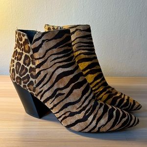 Dolce Vita Tiger Print Calf Hair Booties